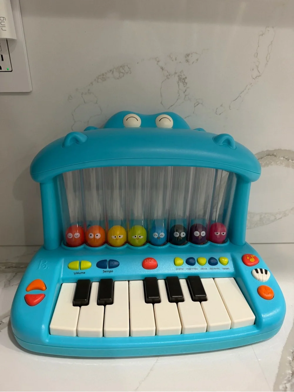 Kids Musical Piano and Steering Wheel Activity Toy Set - Blue/Green